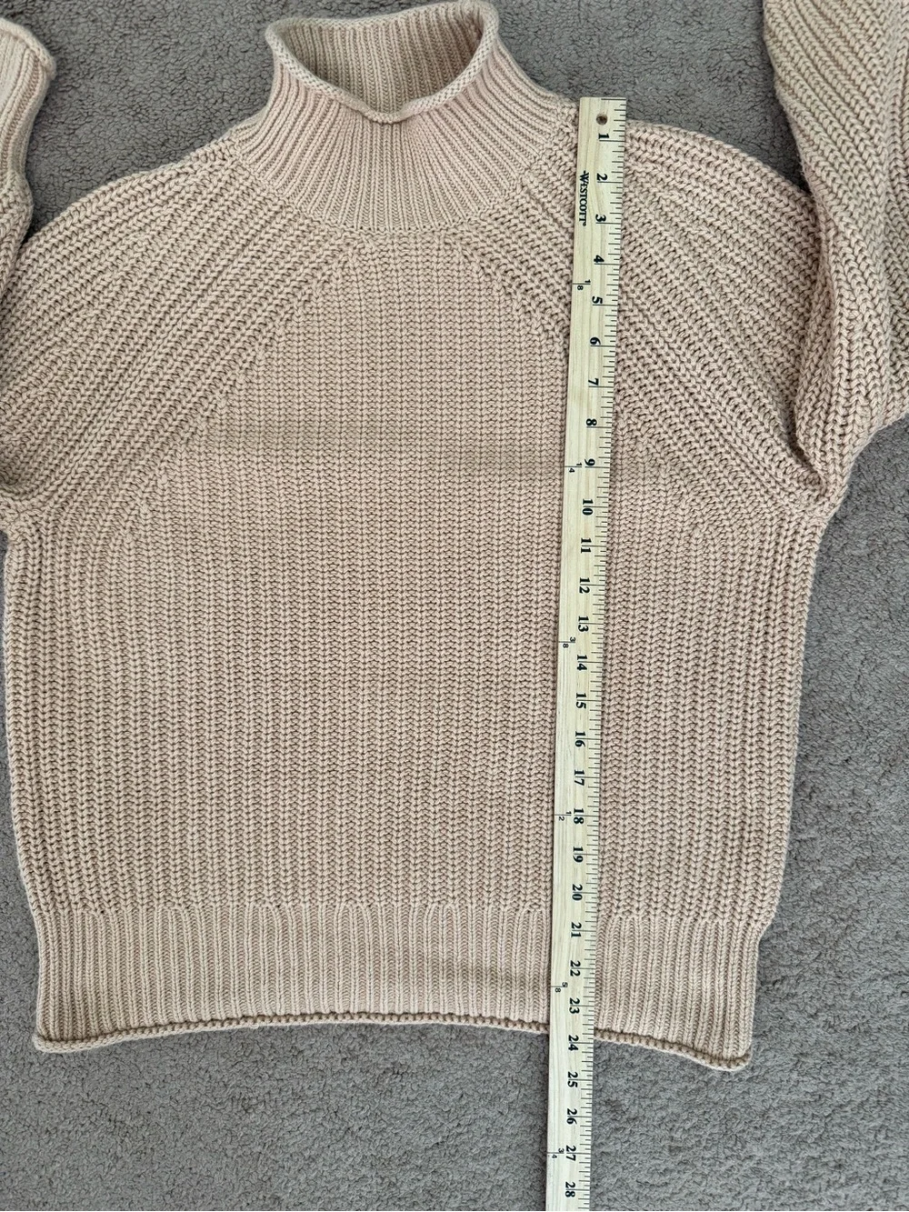 J. Crew Relaxed Rollneck Sweater Sandy Beach Tan Size Small 100% Cotton